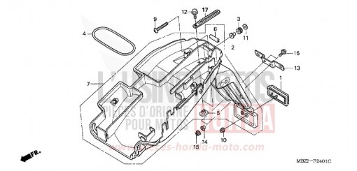 KOTFLUEGEL, HINTEN (CB600F3/4/5/6) CB600F4 de 2004